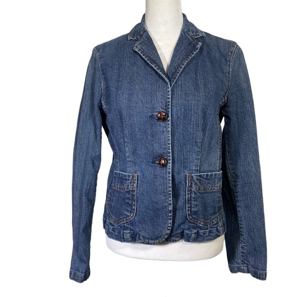 GAP Stretch Women's size 6 Denim Jean Blazer Jacket - Picture 1 of 8